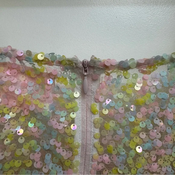 Selkie The Rainbow Sequin Puff Dress - Picture 9 of 16